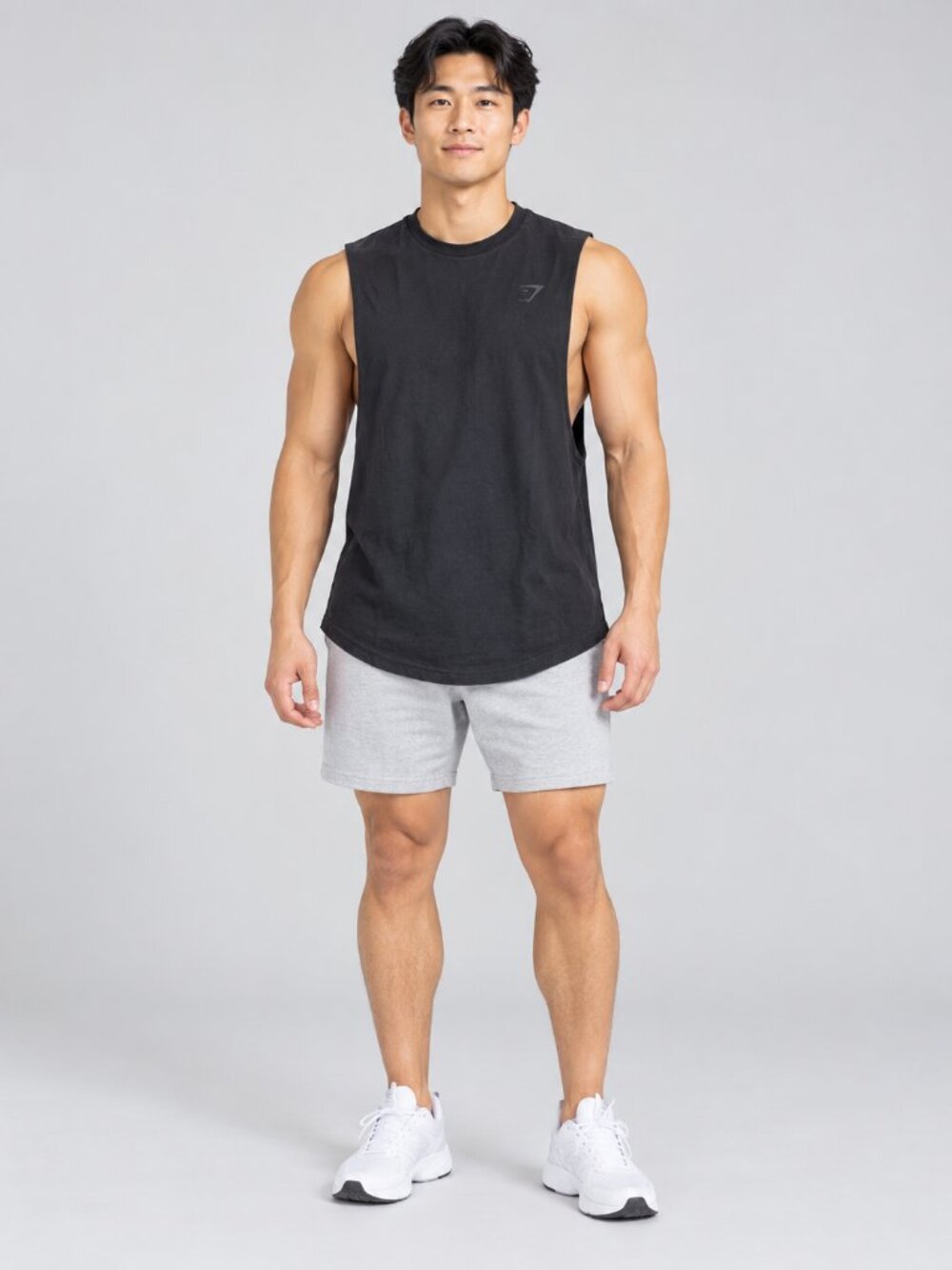 Gymshark Black Drop Armhole Muscle Tank M Sleeveless Workout Logo